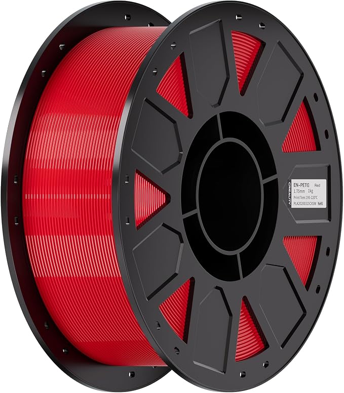 Creality Ender PETG 3D Printer Filament 1.75mm 1KG (2.2lbs), High Precision, Strong Toughness, Odorless, Better Flow, Moistureproof 3D Printing Ender PETG Filament, Red