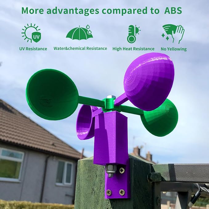 ASA Filament 1.75mm, UV/Heat Resistant/Weather Resistant ASA 3D Printer Filament, Perfect for Printing Outdoor Functional Parts, Green Filament 1kg(2.2lbs) Spool