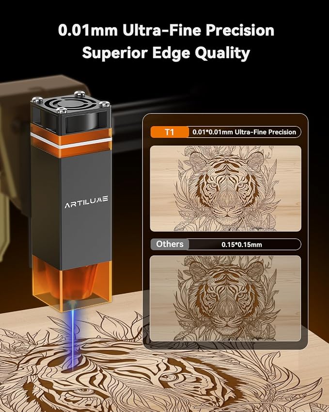 Laser Engraver Portable Laser Cutter Foldable Laser Engraving Machine for Small Business 200x150mm Working Area for Wood Leather Acrylic Coated Metal–DIY & Crafting T1-7000mW