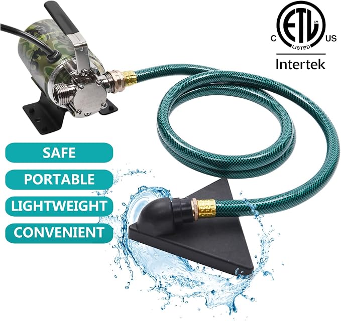 TIGEROAR Water Transfer Pump 115V Water Pump 330 GPH Utility Portable Electric with 6 ft. Suction Hose 0.1HP Rain Barrel Pump for Transferring from Ponds, Pools, Aquariums, Hot Tubs