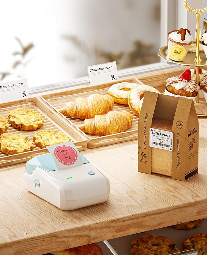 NIIMBOT B1 Label Maker Machine, Thermal Label Printer Easy to Use for Office, Home, Business, Came with 3 Roll Labels(Light Blue)