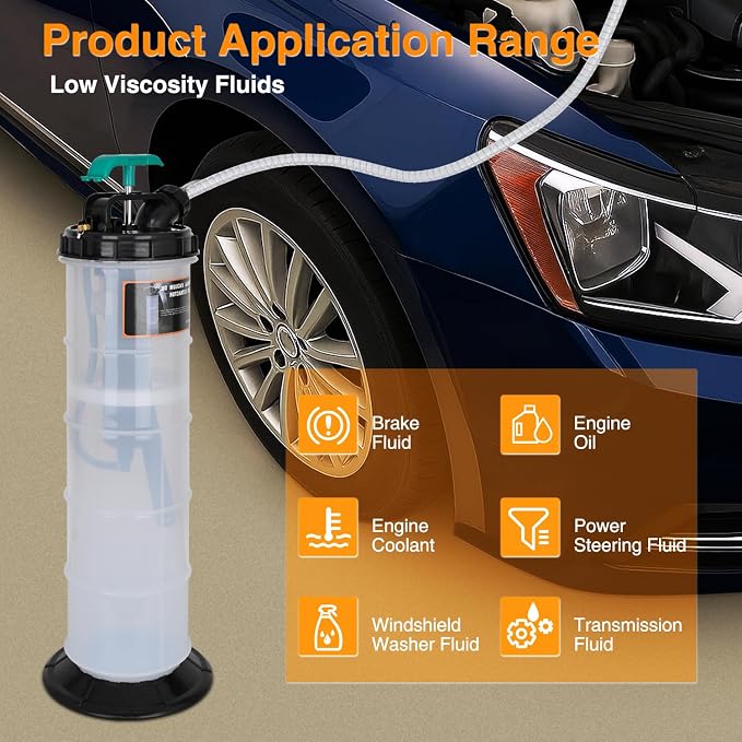 GOOACC Oil Extractor Pump 9L Manual Fluid Extractor Pump Oil Vacuum Changer with Brake Bleeding Hose Oil Suction Pump Extractor for Automotive Boat Motorcycles Oil Coolant Transmission Fluid Change