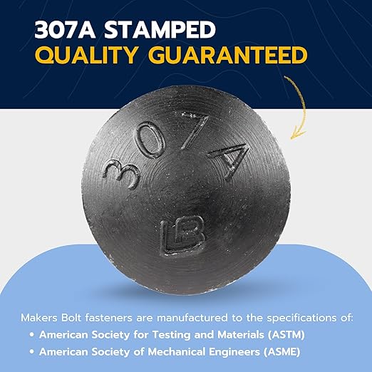 3/8" x 4-1/2" (25 Pack) Black Carriage Bolt Kit, Grade 307A, Ceramic Coated for Exterior Use, 2X Rust Resistance of Galvanized by Makers Bolt