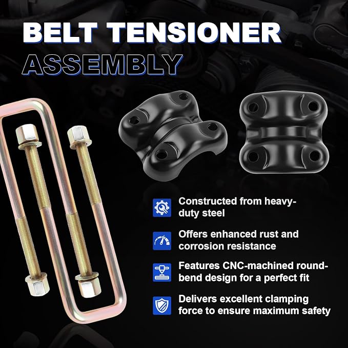 Heavy Duty Rear Suspension Leaf Spring U-Bolt Kit with Plates Compatible with 1988-1998 Chevy GMC C/K1500, Tahoe, Yukon, Fits 8.75" Length for 2.5" Wide Leaf Springs, Replace# 15592585 15592586