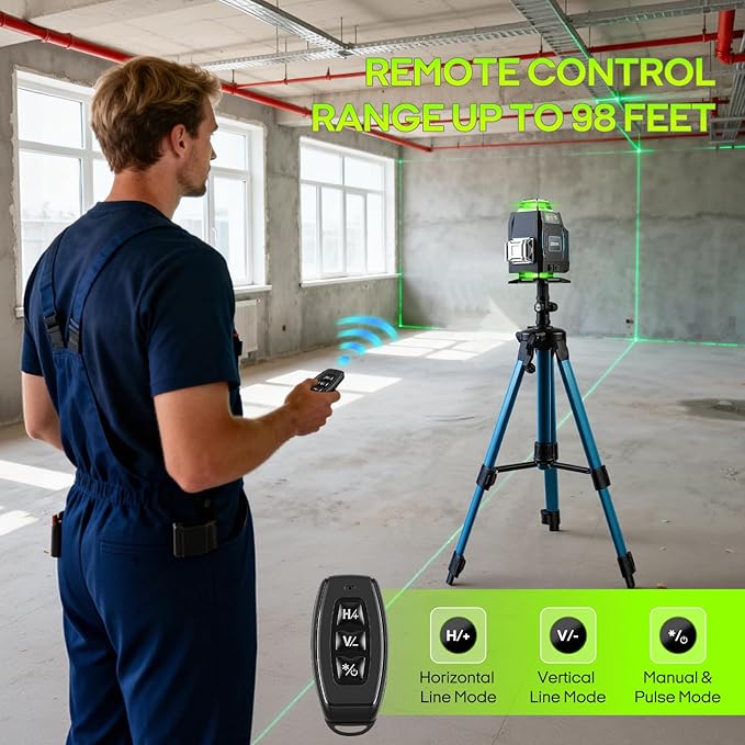 Laser Level with Tripod for Makita 18V Battery (NOT Included), 4x360° Self Leveling, Green 16 Lines 4D Laser Leveler Measuring Tool for Construction, Home Renovation, Picture Hanging