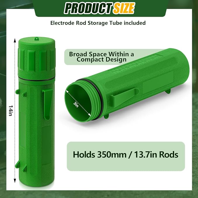 Zonon 4 Pcs Welding Rod Storage Tube 14 Inch Electrode Welding Rod Holder Container Airproof and Waterproof for Canister(Green)