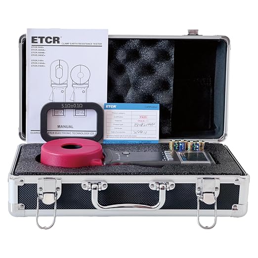ETCR2100A+ Digital Clamp Ground Earth Resistance Meter Tester 200Ω | Non-contact clamp-on design enables fast loop resistance measurement without disconnecting ground wires, with Φ32mm jaw