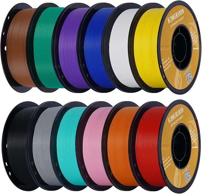 Kingroon High Speed PLA Bundle 3D Printer Filament 1.75mm, Rapid Filament for 30-600mm/s Hyper Printing Filament, Dimensional Accuracy +/- 0.03 mm, 12 kg Plastic Spool (26.4lbs（Mixed Colors）