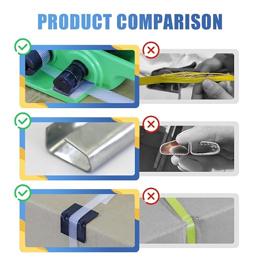Banding Strapping Kit with 1/2" x 3200" Polypropylene (PP) Band 100 Metal Seals 20 Plastic Edge Protectors Tensioner Sealer Tool Glove for Pallet Box Packaging