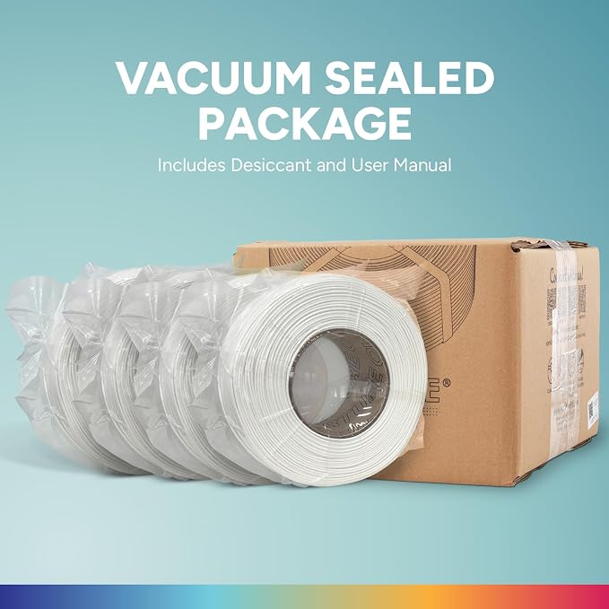OVERTURE 4KG Bundle High Speed PLA Filament Refill 1.75mm 3D Printer Filament, 4 Pack 1kg (2.2lb) Refilament for Bambu Lab Reusable Spool, Fit Most FDM 3D Printers (White*4)