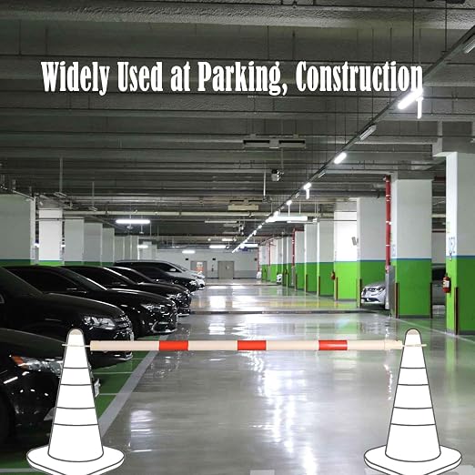 6 Pack Retractable Cone Bar - Extendable Traffic Safety Cone Bar (Cones Not Included), 3.8 to 6.6 FT Adjustable for Construction, Parking & Road Safety, Lightweight & Durable