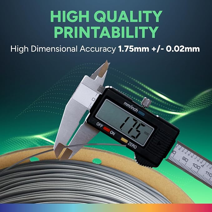 OVERTURE TPU 95A Flexible 3D Printer Filament 1.75mm | High Elasticity & Durability Filament,1kg Spool(2.2lbs),Fit Most FDM Printer(TPU Grey)