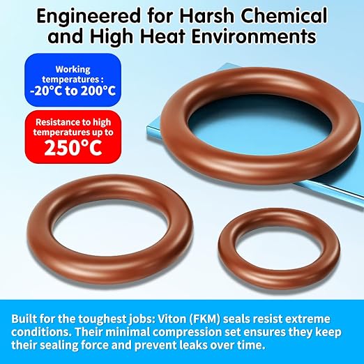 398PCS Viton O Rings for Car Repair, 30Sizes AS568 Viton O-Ring Kit, SAE FKM O Ring Seals for Auto Fuel,Hydraulic,A/C and Oil-line System, High Temperture Resistance Fluorocarbon Sealings