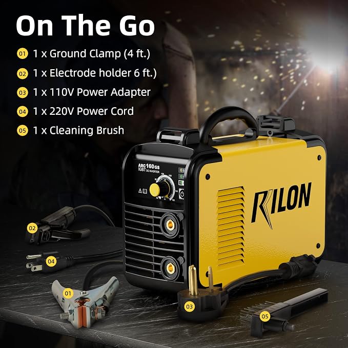 Stick Welder, 110V/220V Actual 160Amp ARC Welder Machine, IGBT Inverter Welding Machines with Hot Start Arc Force Anti-Stick, High Efficiency for 2/32"-1/8" Welding Rod