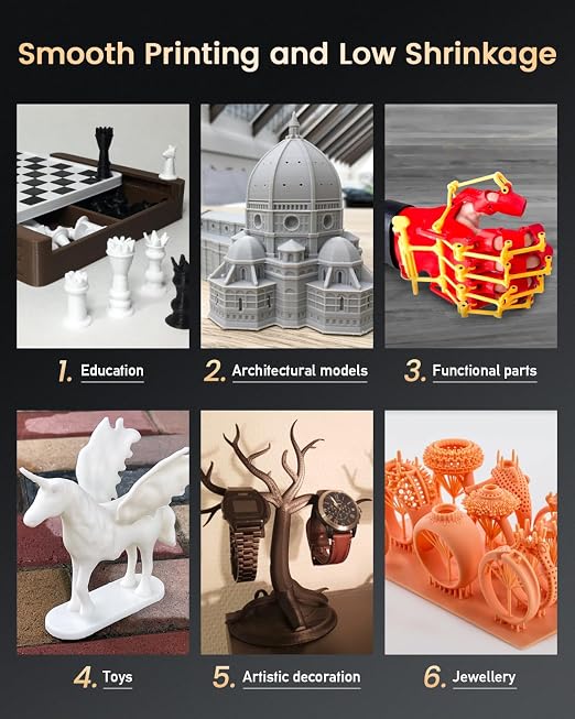 SUNLU 14K ABS-Like 3D Printer Resin 2.0, Superior Precision, for Detail Printing Miniatures, Smooth Matte Surface,405nm UV Curing Photopolymer 3D Resin, 3KG, Dark Grey