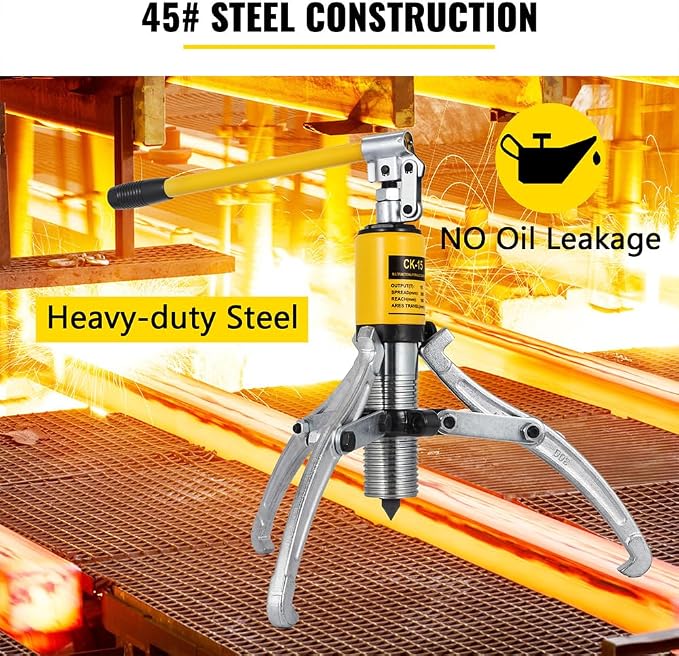 VEVOR Hydraulic Gear Puller, 15 Ton Max. Capacity Hydraulic Puller, 2 or 3 Jaws Bearing Hub Separator, 3.9"- 11.8" Hydraulic Puller Separator Tool for Pulling Hubs, Flanges, Gears, Bearings