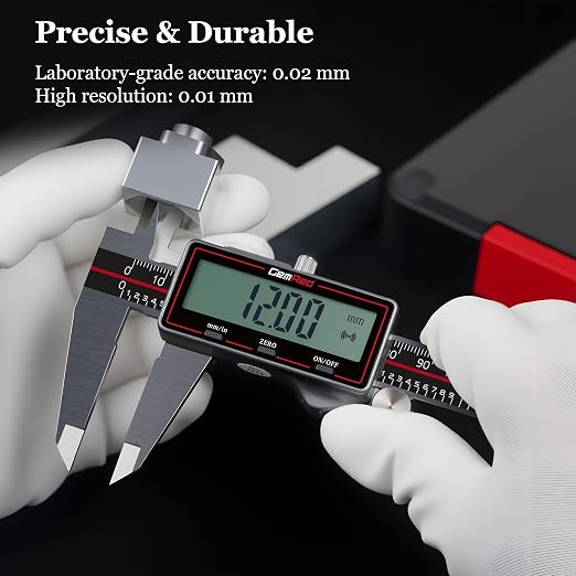 GemRed Wireless Digital Caliper, 8 Inch Stainless Steel Precision Measuring Tool with Data Output, Inch/MM Conversion, Zero Reset, Auto Off, for DlY, Woodworking, Jewelry Making