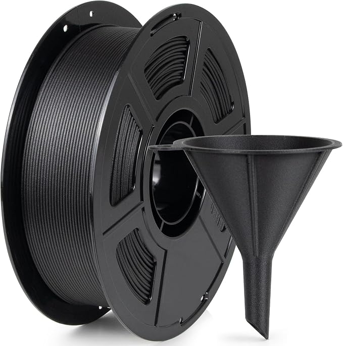 IEMAI PLA Glass Fiber Filament 1.75mm Matte Black 1kg, Reinforced PLA-GF 3D Printer Filament for High Stiffness, Dimensional Stability & Low Warpage, Easy to Print