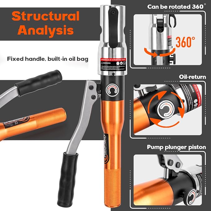 Copper Pipe Crimping Tool - with 1", 3/4", 1/2" Dies for F877 stainless PEX Press Sleeves & Copper Pipe + 1", 3/4",5/8", 1/2", 3/8" Dies for ASTM F1807 Pex Pipe Copper Ring