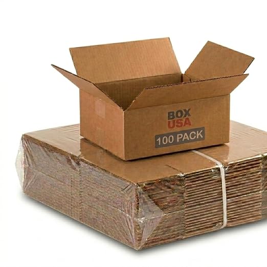 BOX USA Small Shipping Boxes 10"L x 8"W x 4"H (100-Pack) - Small Corrugated Cardboard Packaging Boxes for Shipping, Packing, Moving, and Storage at Home, Office, or Business