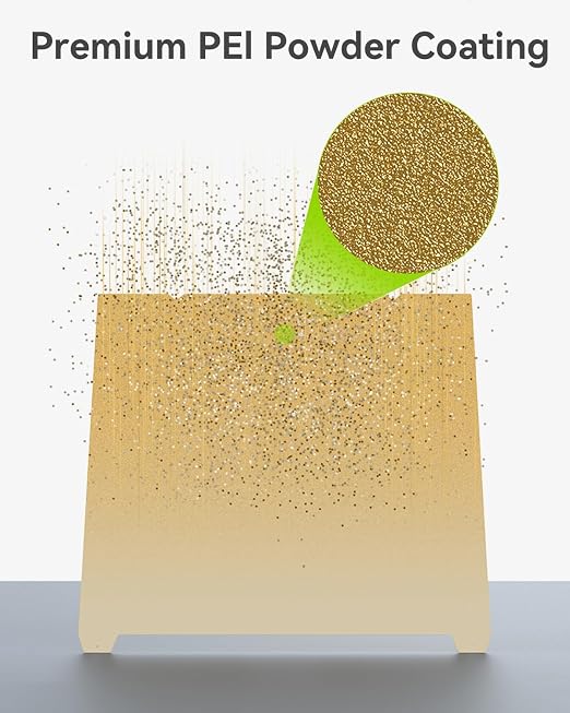 Creality Official Ender 3 V3 Plus Build Plate Gold Textured Surface 315x310mm PEI Sheet Flexible Removable Spring Bed Plate for K1 Max, Ender 3 V3 Plus(Without Magnetic Base)