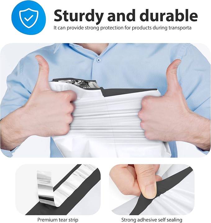 Fuxury Poly Mailers 12x15.5" 500 Pack,White Bulk Shipping Bags for Clothing | Bulk Pack Mailers Poly Bag,Strong Adhesive Packaging,Self Seal Mailing Envelopes for Small Business,Boutique & Online Sellers