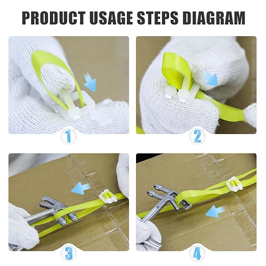 Heavy Duty Banding Strapping kit Contain 1/2" x3200" Polypropylene Packaging Straps & 100 Plastic Clips 20 Edge Protectors Tensioner with Cutter Too Glove