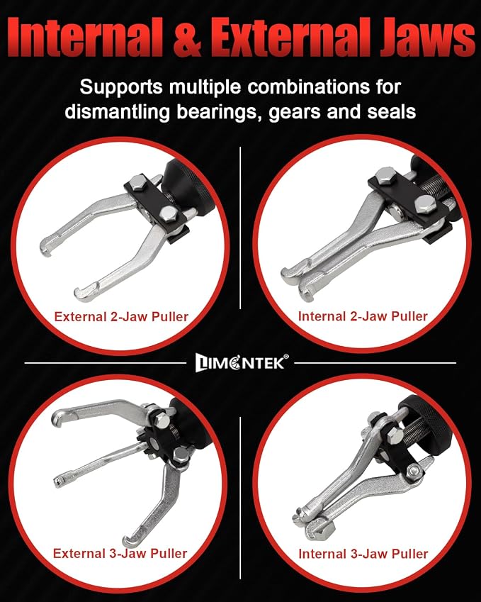 9-Way Slide Hammer Puller Set, Front Wheel Hub Remover & Rear Wheel Axle Removal Tool, Heavy Duty Bearing Puller Set with Carry Box