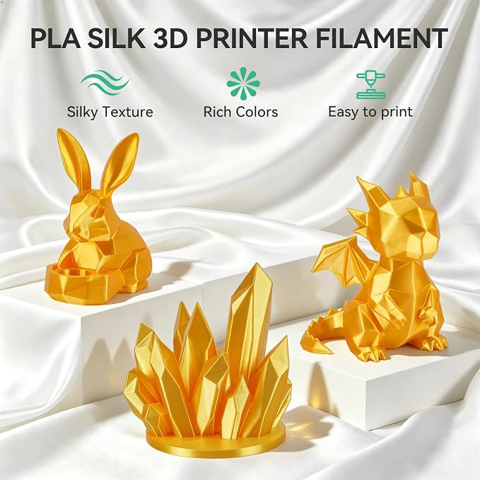 16 Roll Silk Monochrome PLA 3D Printer Filament Bundle, 1.75mm, 16-Color Set, 1KG Spool(2.2lbs), Dimensional Accuracy +/- 0.02mm