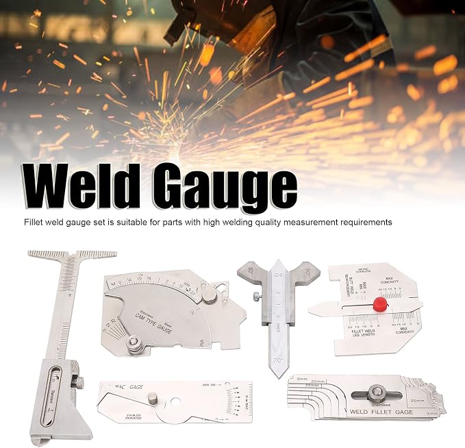 6Pcs Fillet Weld Set Fillet Welding Inspection Set Fillet Include Hi Lo Angle Measuring Tool