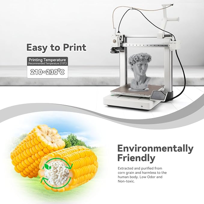 3DHoJor PLA Pro (PLA+) Filament 1.75mm, 3D Printer Filament, Cardboard Spool, Dimensional Accuracy +/- 0.03 mm - Silver, 1kg