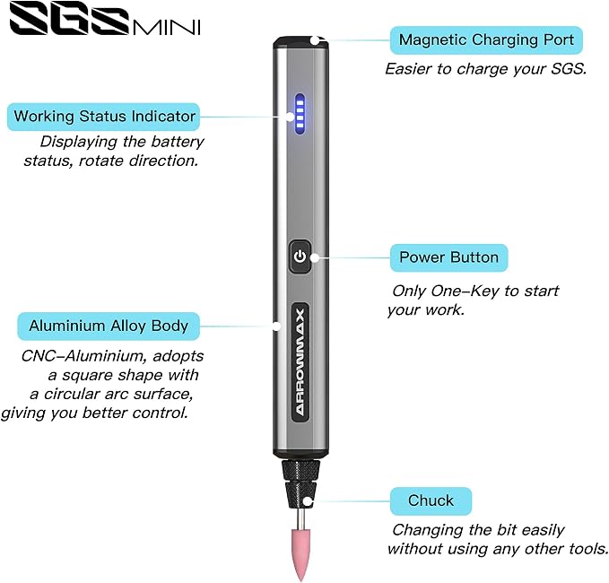 AM ARROWMAX Mini Engraving Pen, Cordless Rotary Tool & AM ARROWMAX 4-Speed Mini Electric Drill Pen with Benchtop Press