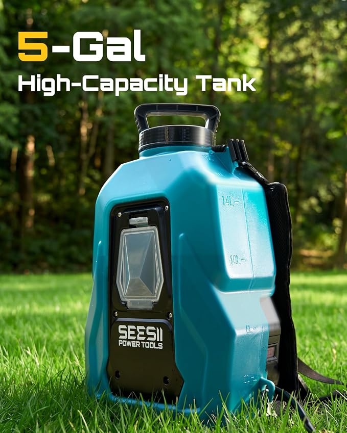 SEESII Backpack Sprayer Battery Powered with SEESII Suction Cups for Glass Lifting