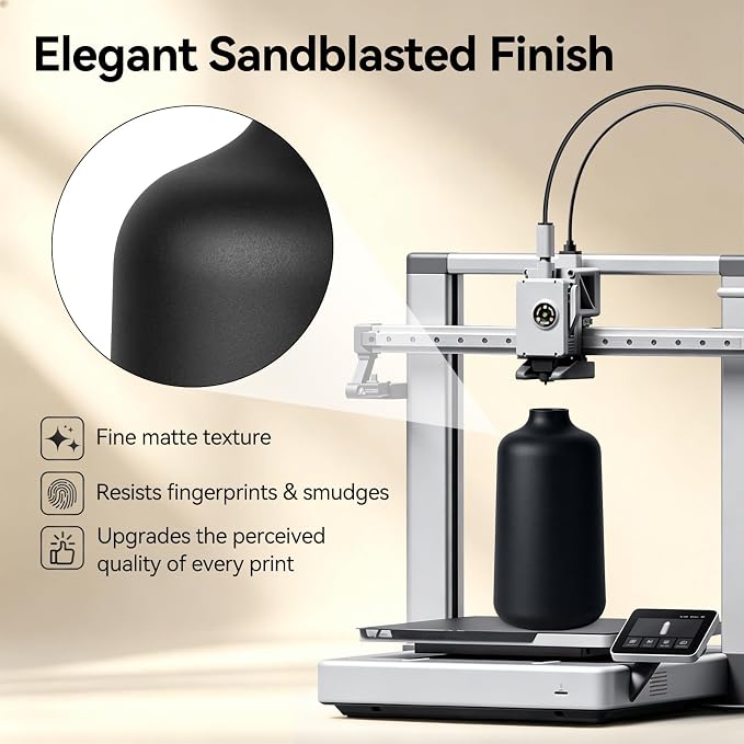 Kingroon Matte PLA Filament 1.75mm 3D Printer Filament Matte Filament 1kg Dimensional Accuracy +/- 0.02 mm (Matte Black)