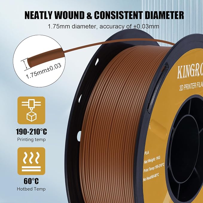 Kingroon High Speed PLA Bundle 3D Printer Filament 1.75mm, Rapid Filament for 30-600mm/s Hyper Printing Filament, Dimensional Accuracy +/- 0.03 mm, 12 kg Plastic Spool (26.4lbs（Mixed Colors）
