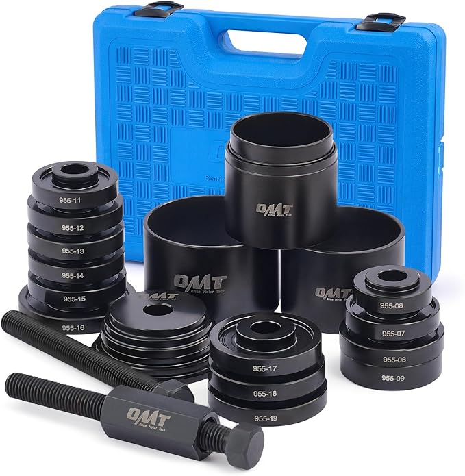 Orion Motor Tech Wheel Bearing Press Kit for Front Wheel Drive Bearing Removal & Installation, 24pc Wheel Bearing Puller Tool Set with Sliding Screws Universal Bushings Sleeves