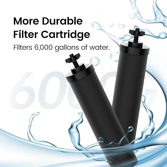Filterlogic Gravity Water Filter Replacement for Berkey® BB9-2® Filter | Replacement for Berkey®, Purewell®, ProOne®, Alexapure®, BB9-2® Black Filter & PF-2® Fluoride Filters, NSF/ANSI 372 Standard