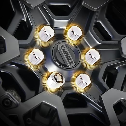 M14 x 1.5mm Wheel Locks, Fit for Ram 1500, Ram 2500, Ram 3500, F-150, F-250, F-350, Expedition, Wheel Locks, 24Pcs 7 Spline Lug Nuts 1 Key with 4 Locking Lug Nuts 2 Pcs Key, Chrome