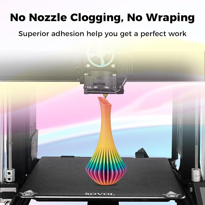 Sovol 3D Printer Matte Multicolored Fast Change Gradient Rainbow PLA 1kg (2.2 lbs) Spool 3D Printing Materials, Dimensional Accuracy +/- 0.03 mm, 1.75 mm, Matte Guava