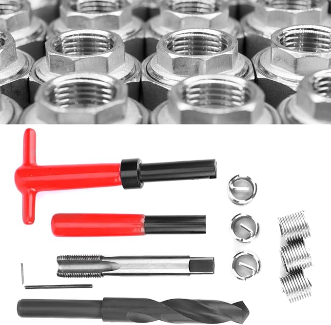 Helicoil Thread Repair Tool Kit- 11PCS M16x1.5 Helicoil Kit with HSS Drill Bit,Tap & Break-Off Tool,Hex Wrench,Thread Inserts with Carry Case