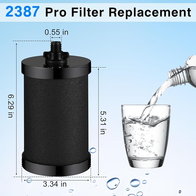 2387 Pro Filter Replacement, NSF Certified for Alexapure 2387 Pro Water Filter, 5,000 Gallon Throughput Capacity Compatible with Alexapure Pro Water Filtration System, 1 Pack Black