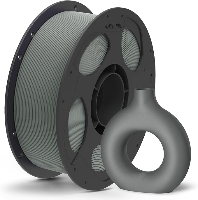 ANYCUBIC Matte PLA Filament 1.75mm, 3D Printing PLA Filament 1.75mm Dimensional Accuracy +/- 0.03mm, 1KG Reusable Spool (2.2 lbs), Nardo Grey