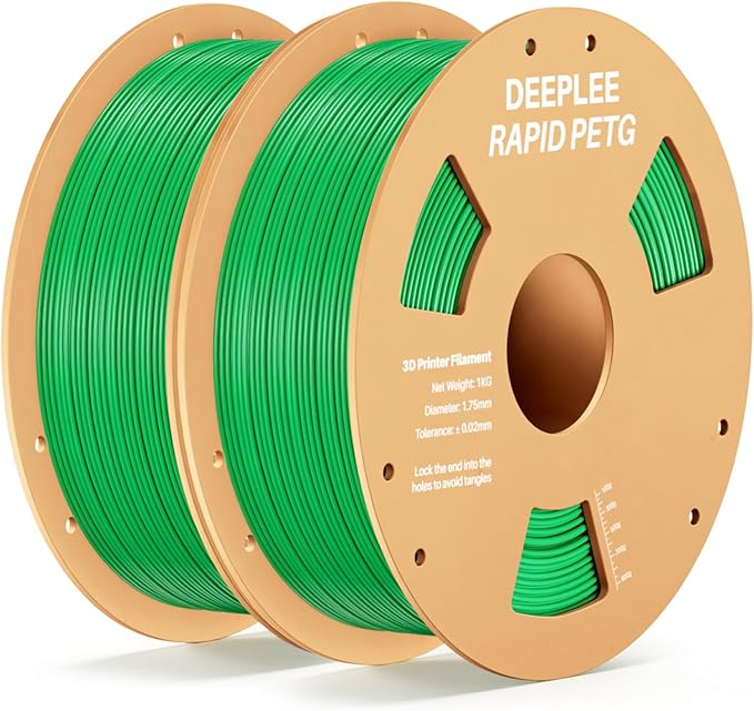 Rapid PETG Filament 1.75mm, High Speed PETG 3D Printer Filament Up to 600 mm/s, Dimensional Accuracy +/- 0.02 mm, Fits for Most FDM 3D Printers, 2kg Green