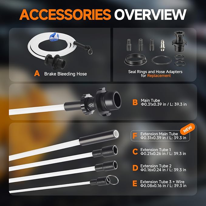FOUR UNCLES Oil Extractor - Vacumm Fluid Extractor with Pump Tank Remover & Tubes for Oil Change and a Hose for Brake Bleeding
