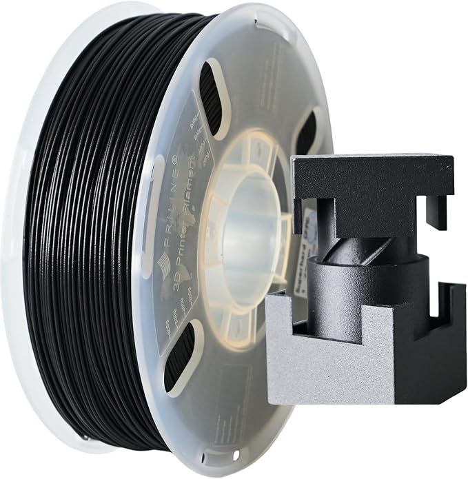 Surperhard Carbon Fiber Filament, PRILINE Superhard Carbon Fiber Polycarbonate 3D Printer Filament 1.75mm, High Strength Glass Fiber 3D Printing Filament 1kg Spool, Black