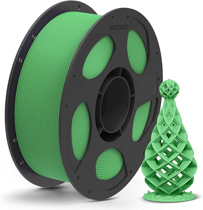 ANYCUBIC Matte PLA Filament 1.75mm, 3D Printing PLA Filament 1.75mm Dimensional Accuracy +/- 0.03mm, 1KG Reusable Spool (2.2 lbs), Matte Green