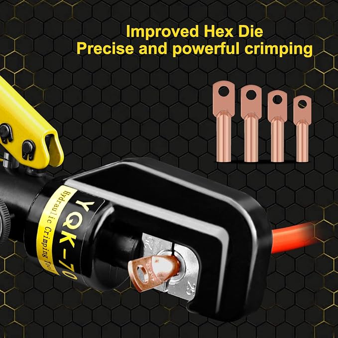 Brileine Hydraulic Crimping Tool and Cable Cutter Hydraulic Cable Lug Crimper 10 US TON 12 AWG to 00 (2/0) Electrical Terminal Cable Wire Tool Kit with 9 Die