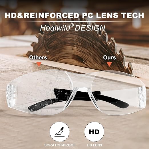 Clear Safety Glasses 80 PACK,ANSI Z87.1 Safety Glasses Bulk, Universal Fit,Impact and Scratch-Resistant Clear Eye Protection for men, Lab,Construction,Shooting Range,Woodworking,Outdoor