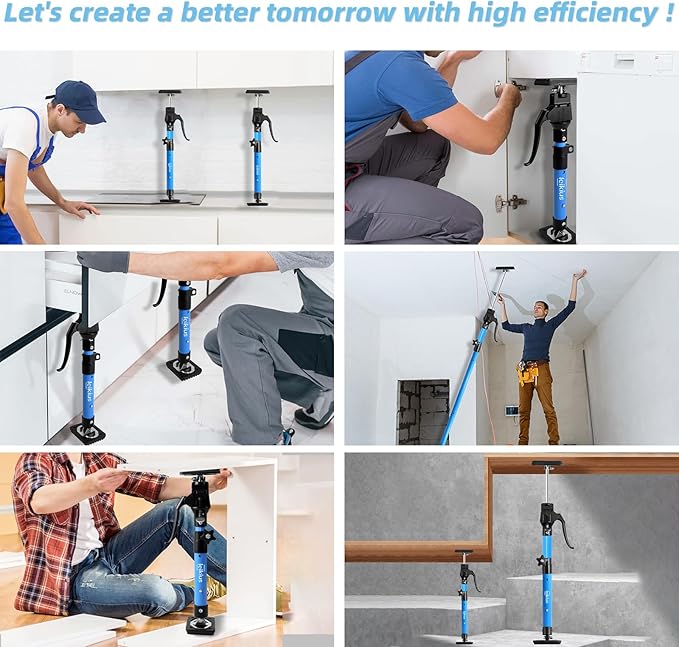 Aluminum Handle Cabinet Jack for Installing Cabinets 1PC,23.6-45.3 Inches 200LB Load Capacity Hand Support System,Premium Adjustable Cabinet Lift Jack&Support Pole,Perfect for DIY Enthusiasts