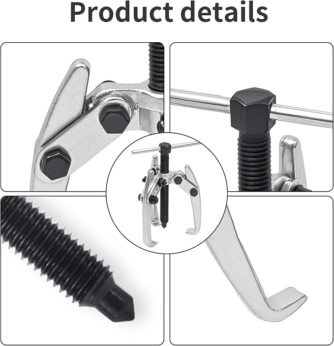 3 Jaw 3in/80mm Universal Bearing Gear Pullers Heavy Duty Extractor Tool,High Carbon Steel Puller,Adjuestable Removal Kit Type for Bearings/Flywheels/Pulleys Remove